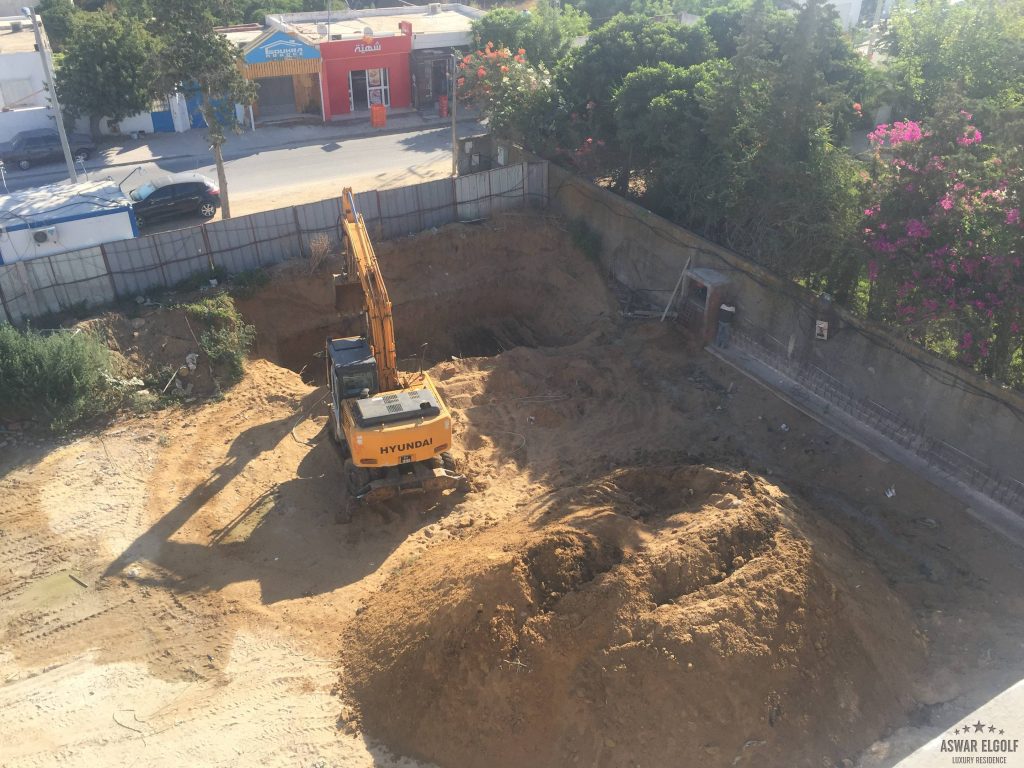 Fouille en plein masse des villas